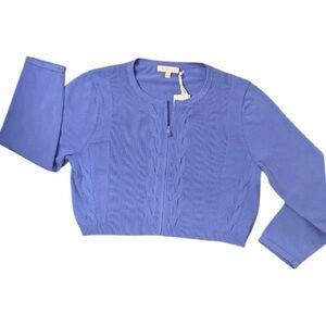 Etcetera Santorini Zip-Up Cardigan | Parisian Blue | Women’s XL | NWT